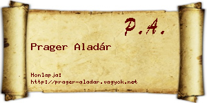 Prager Aladár névjegykártya