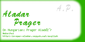 aladar prager business card
